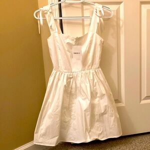 NWT Forever 21 White Kids Dress with tie ribbons